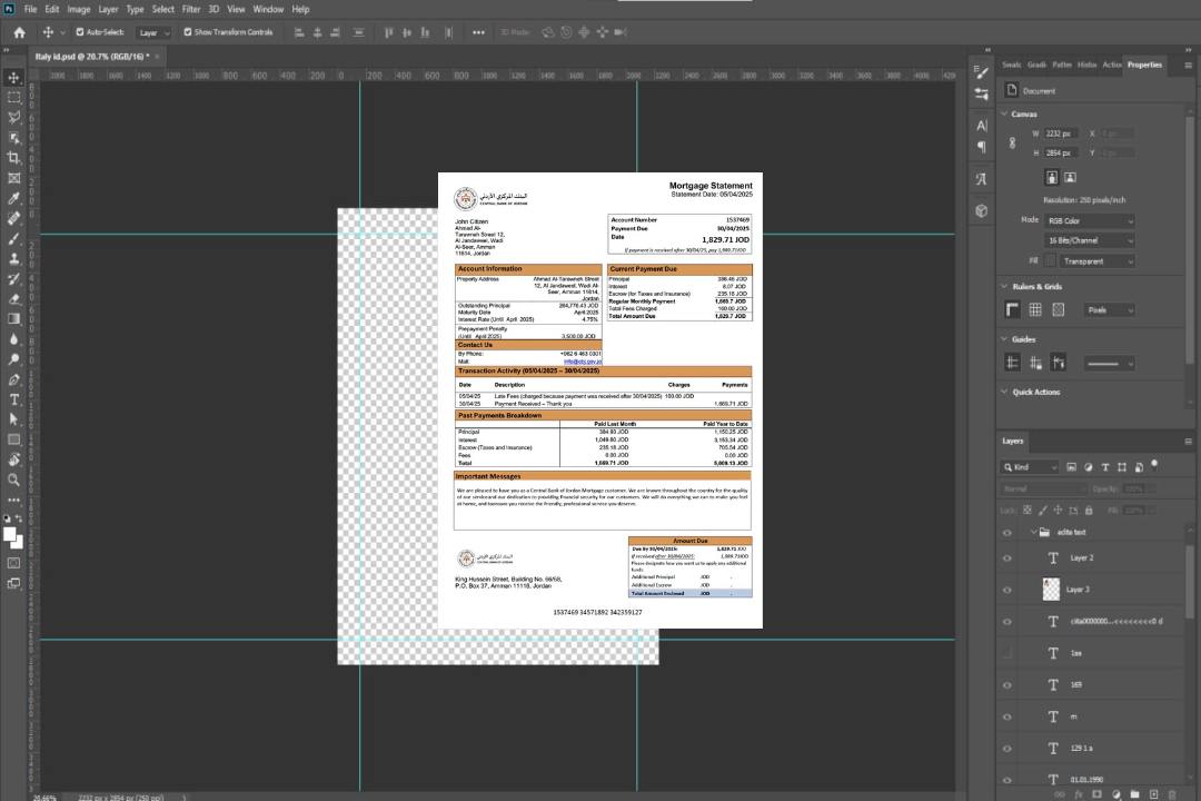 Modèle Word et PDF de relevé hypothécaire de la Banque centrale de Jordanie de Jordanie template Modèle Word et PDF de relevé hypothécaire de la Banque centrale de Jordanie de Jordanie template